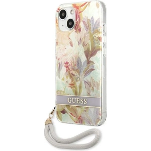 Hurtownia GSM - Case Guess GUHCP13SHFLSU Apple iPhone 13 mini lila/purple Hardcase mit Flower Strap - GUE1776PRP - {ean13} - Hurt
