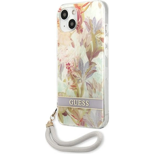 Etui Guess GUHCP13SHFLSU Apple iPhone 13 mini fioletowy/purple hardcase Flower Strap