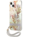 Wholesale Guess GUHCP13SHFLSU Apple iPhone 13 mini purple hardcase Flower Strap - GUE1776PRP - {ean13} - Hurt