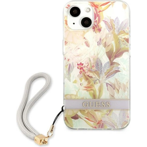 Etui Guess GUHCP13SHFLSU Apple iPhone 13 mini fioletowy/purple hardcase Flower Strap