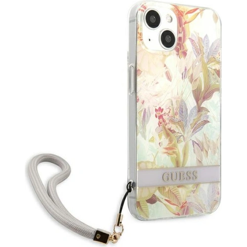 Etui Guess GUHCP13SHFLSU Apple iPhone 13 mini fioletowy/purple hardcase Flower Strap