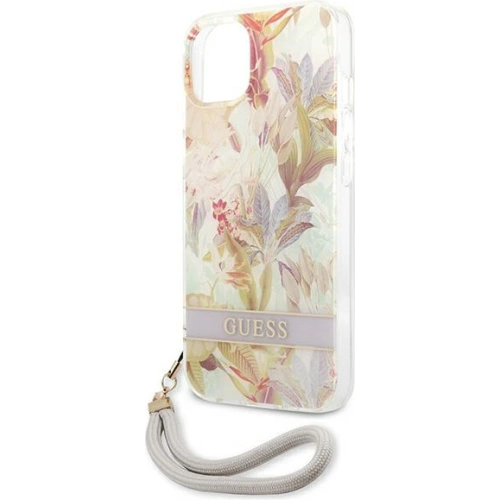 Etui Guess GUHCP13SHFLSU Apple iPhone 13 mini fioletowy/purple hardcase Flower Strap