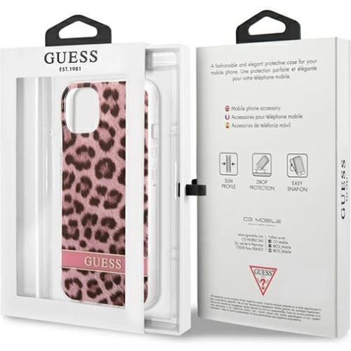 Etui Guess GUHCP13SHSLEOP Apple iPhone 13 mini różowy/pink hardcase Leopard