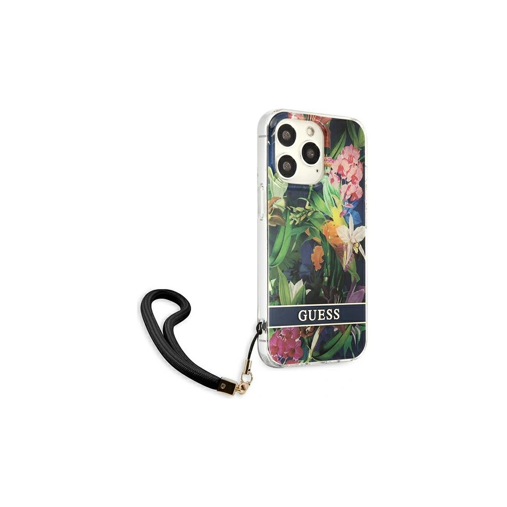 Hurtownia GSM - Etui Guess GUHCP13XHFLSB Apple iPhone 13 Pro Max modrý/blue hardcase Flower Strap - GUE1779BLU - {ean13} - Hurt