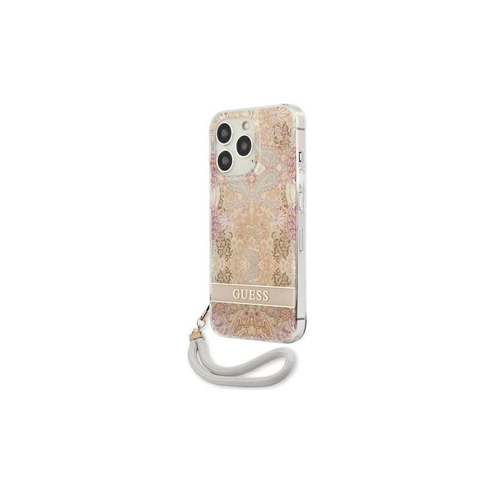 Hurtownia GSM - Etui Guess GUHCP13XHFLSD Apple iPhone 13 Pro Max złoty/gold hardcase Flower Strap - GUE1780GLD - {ean13} - Hurt