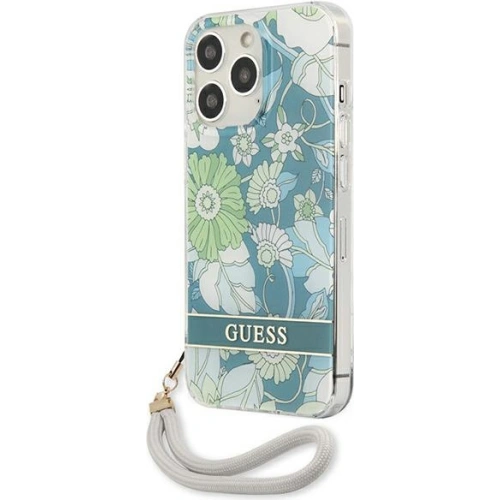Etui Guess GUHCP13XHFLSN Apple iPhone 13 Pro Max zielony/green hardcase Flower Strap
