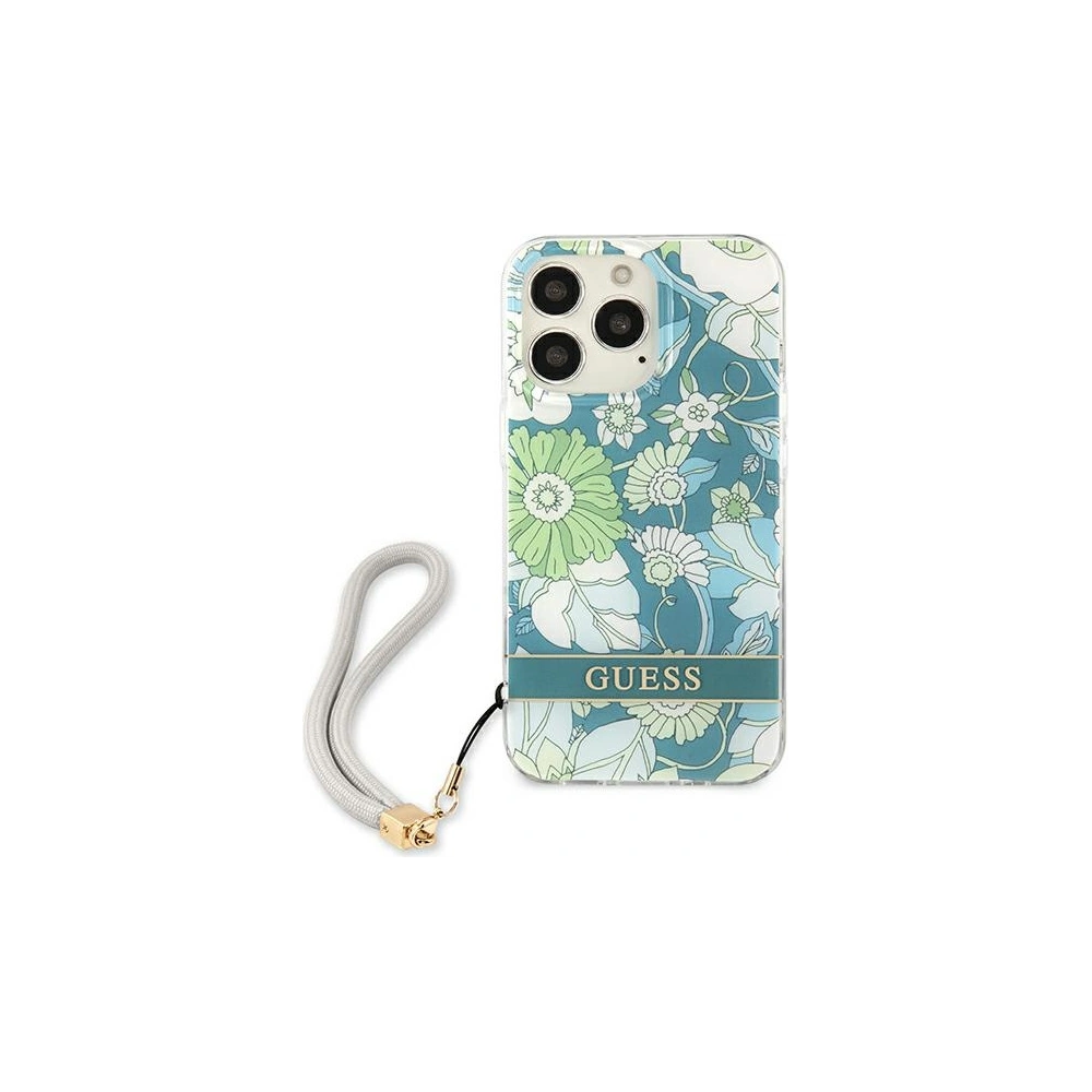 Hurtownia GSM - Etui Guess GUHCP13XHFLSN Apple iPhone 13 Pro Max zelený/green hardcase Flower Strap - GUE1781GRN - {ean13} - Hurt