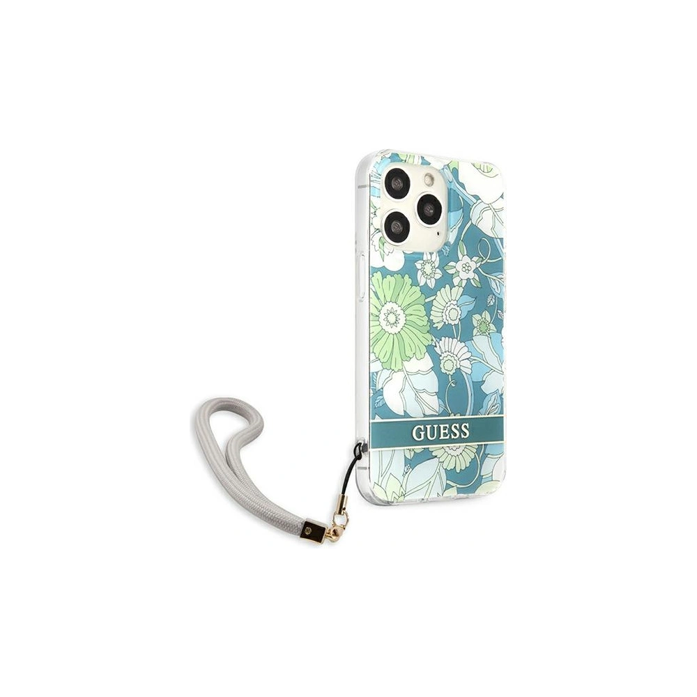 Hurtownia GSM - Etui Guess GUHCP13XHFLSN Apple iPhone 13 Pro Max zelený/green hardcase Flower Strap - GUE1781GRN - {ean13} - Hurt