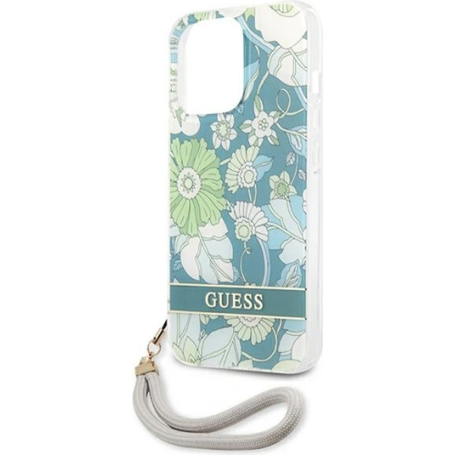 Etui Guess GUHCP13XHFLSN Apple iPhone 13 Pro Max zielony/green hardcase Flower Strap