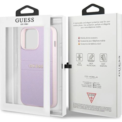 Etui Guess GUHCP13XPSASBPU Apple iPhone 13 Pro Max fioletowy/purple hardcase Saffiano Stripe