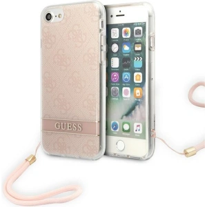 Hurtownia GSM - Etui Guess GUOHCI8H4STP Apple iPhone SE 2022/SE 2020/8/7 różowy/pink hardcase 4G Print Strap - GUE1786PNK - {ean13} - Hurt