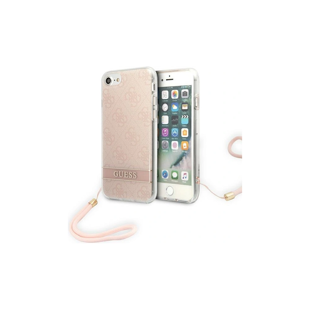 Hurtownia GSM - Etui Guess GUOHCI8H4STP Apple iPhone SE 2022/SE 2020/8/7 růžový/pink hardcase 4G Print Strap - GUE1786PNK - {ean13} - Hurt