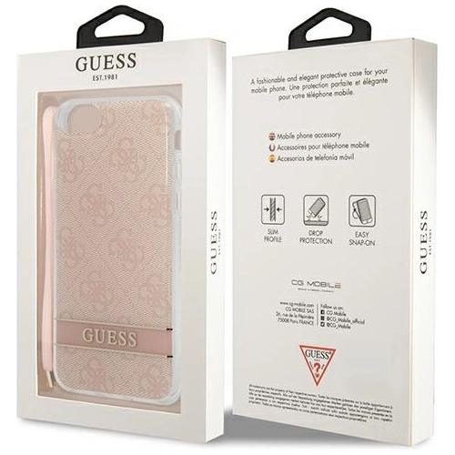 Etui Guess GUOHCI8H4STP Apple iPhone SE 2022/SE 2020/8/7 różowy/pink hardcase 4G Print Strap