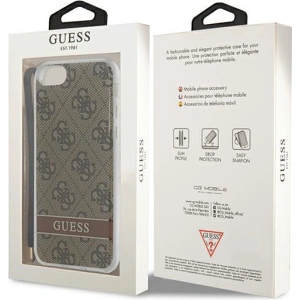 Hurtownia GSM - Etui Guess GUOHCI8H4STW Apple iPhone SE 2022/SE 2020/8/7 brązowy/brown hardcase 4G Print Strap - GUE1787BR - {ean13} - Hurt