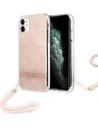 Etui Guess GUOHCN61H4STP Apple iPhone 11 růžový/pink hardcase 4G Print Strap