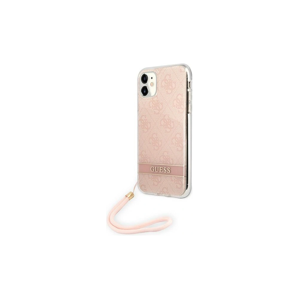 Hurtownia GSM - Etui Guess GUOHCN61H4STP Apple iPhone 11 růžový/pink hardcase 4G Print Strap - GUE1789PNK - {ean13} - Hurt