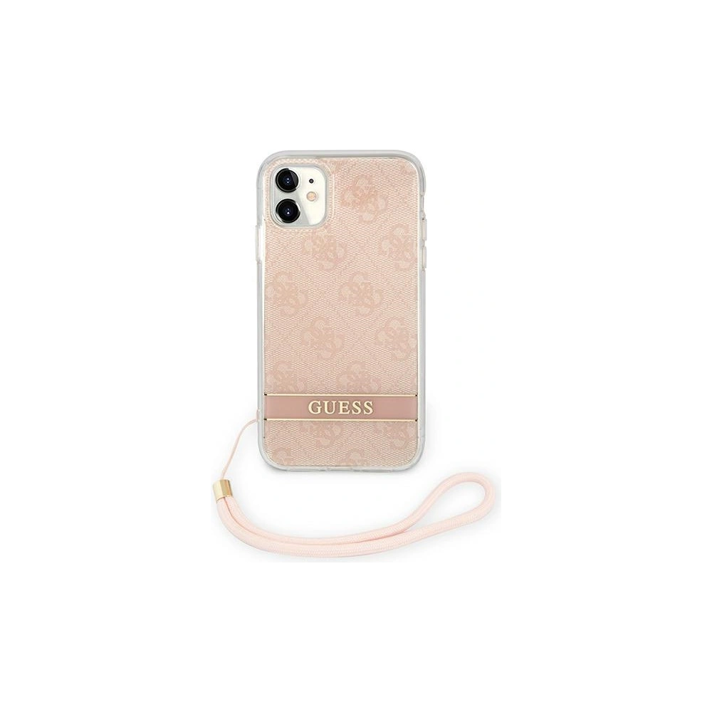 Hurtownia GSM - Etui Guess GUOHCN61H4STP Apple iPhone 11 różowy/pink hardcase 4G Print Strap - GUE1789PNK - {ean13} - Hurt