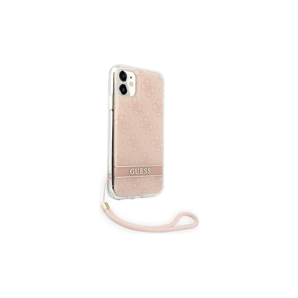 Hurtownia GSM - Etui Guess GUOHCN61H4STP Apple iPhone 11 růžový/pink hardcase 4G Print Strap - GUE1789PNK - {ean13} - Hurt