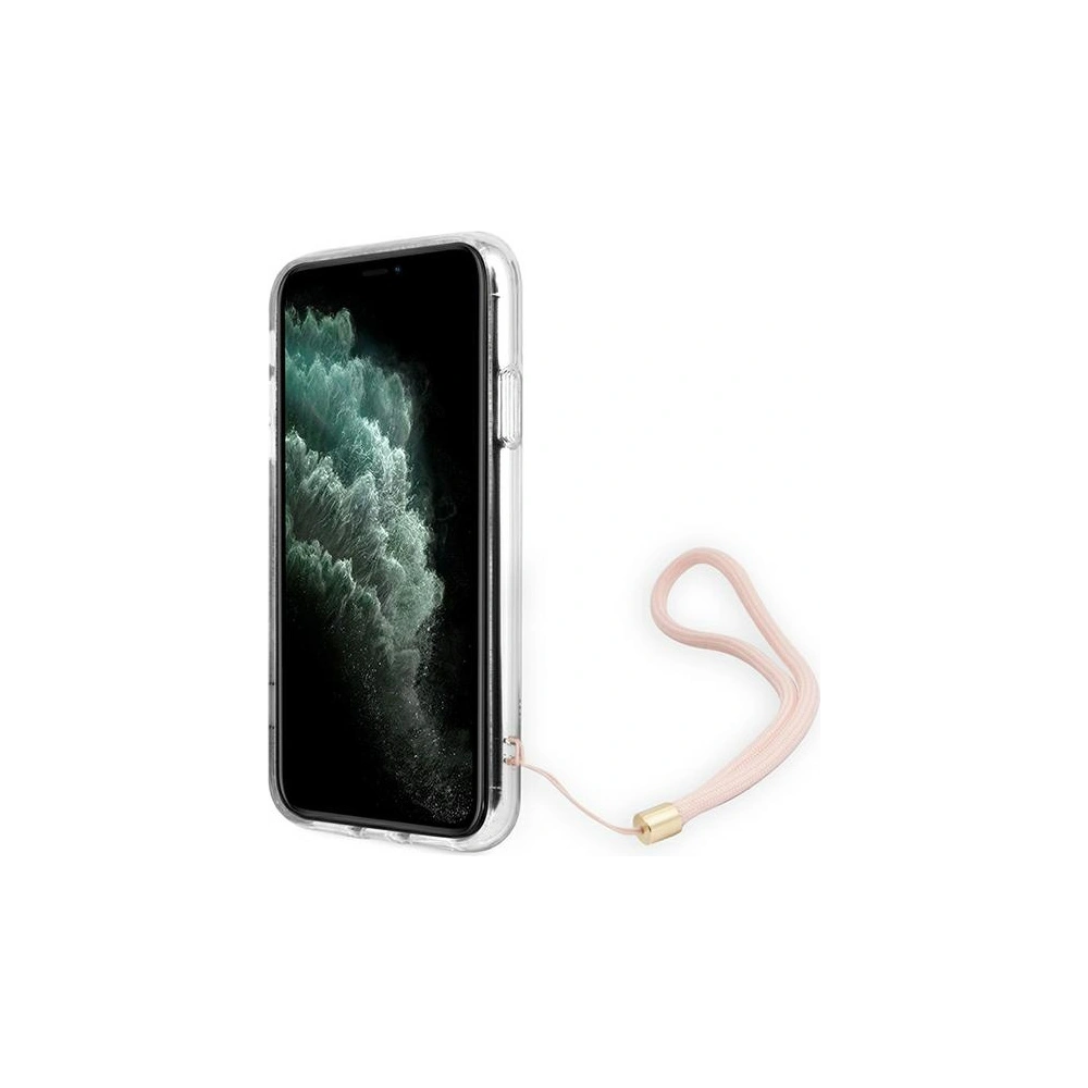 Wholesale Guess GUOHCN61H4STP Apple iPhone 11 pink hardcase 4G Print Strap - GUE1789PNK - {ean13} - Hurt