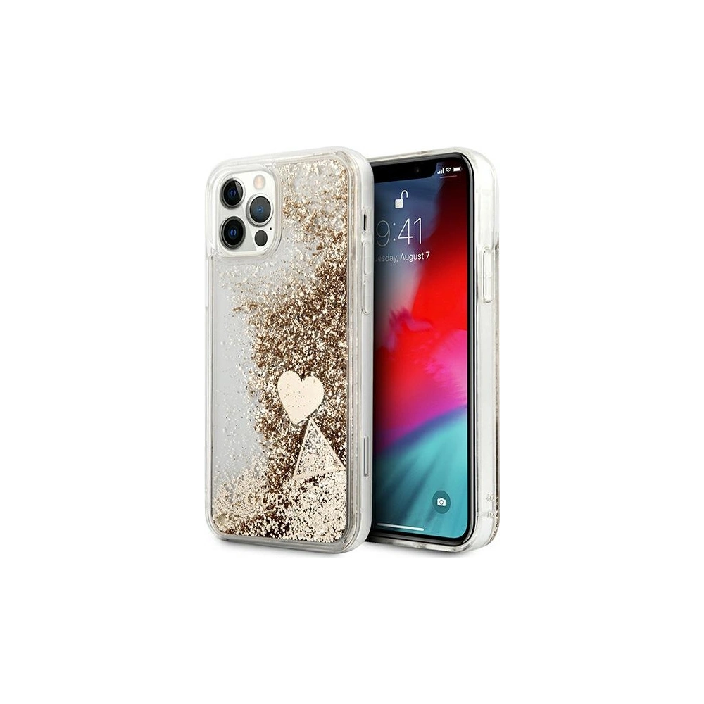 Hurtownia GSM - Etui Guess GUOHCP12MGLHFLGO Apple iPhone 12/12 Pro zlaté/glitter charms tvrdý kryt - GUE1791GLD - {ean13} - Hurt