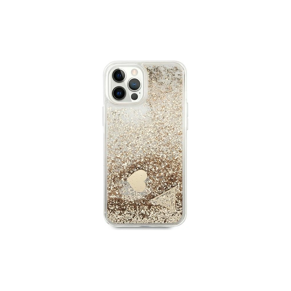 Hurtownia GSM - Etui Guess GUOHCP12MGLHFLGO Apple iPhone 12/12 Pro zlaté/glitter charms tvrdý kryt - GUE1791GLD - {ean13} - Hurt