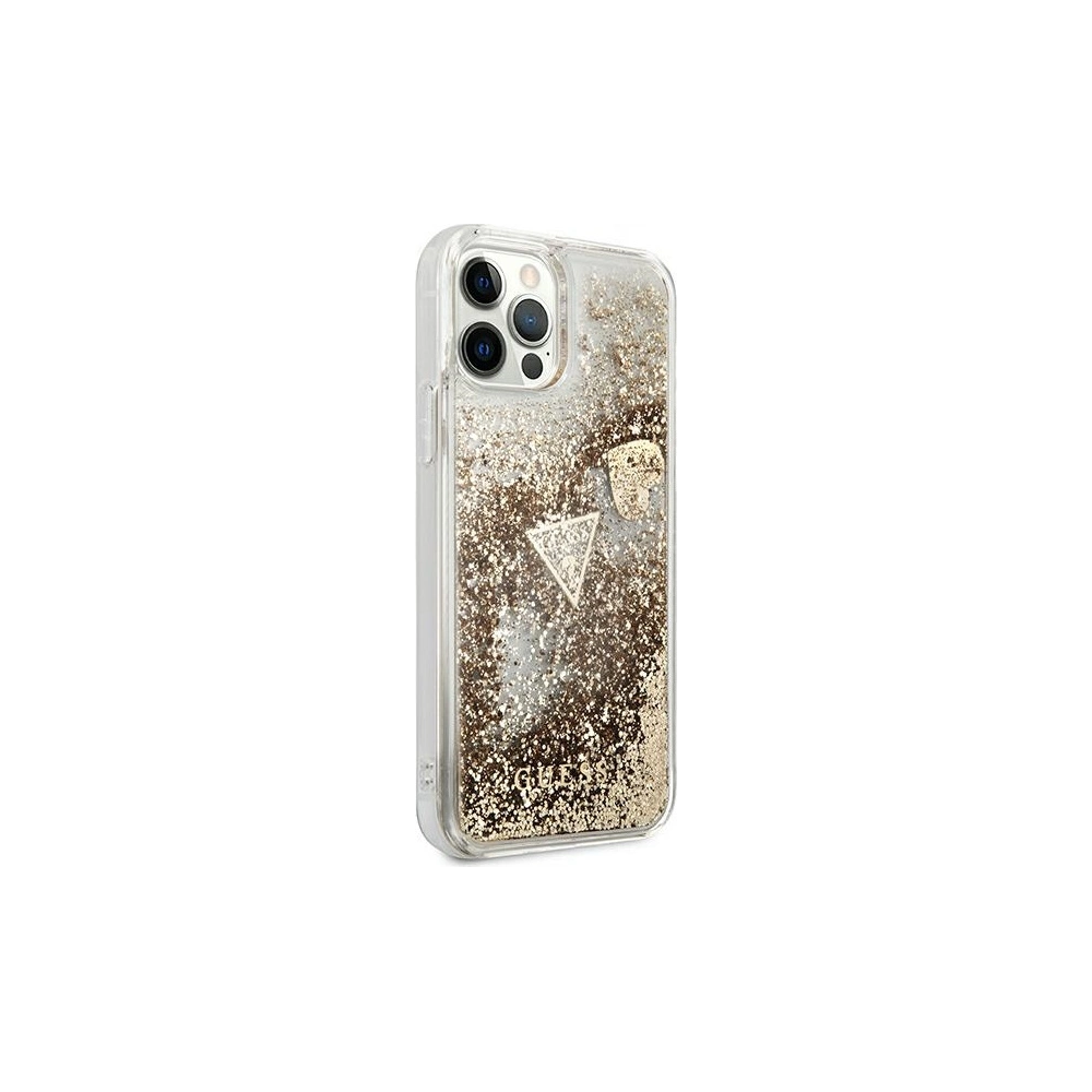 Hurtownia GSM - Etui Guess GUOHCP12MGLHFLGO Apple iPhone 12/12 Pro zlaté/glitter charms tvrdý kryt - GUE1791GLD - {ean13} - Hurt
