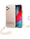 Guess GUOHCP12MH4STP Apple iPhone 12/12 Pro pink hardcase 4G Print Strap