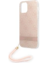 Hurtownia GSM - Etui Guess GUOHCP12MH4STP Apple iPhone 12/12 Pro różowy/pink hardcase 4G Print Strap - GUE1792PNK - {ean13} - Hurt