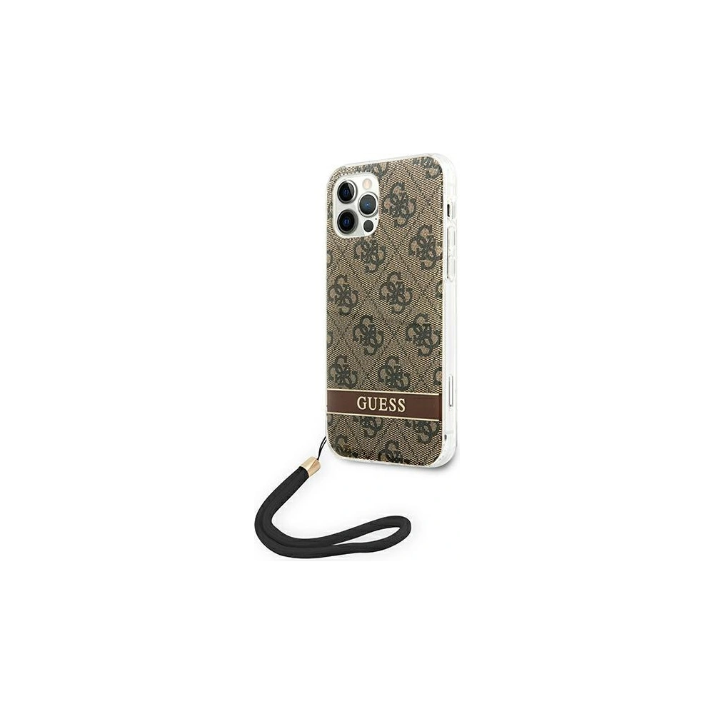 Hurtownia GSM - Case Guess GUOHCP12MH4STW Apple iPhone 12/12 Pro braun/brown hardcase 4G Print Strap - GUE1793BR - {ean13} - Hurt