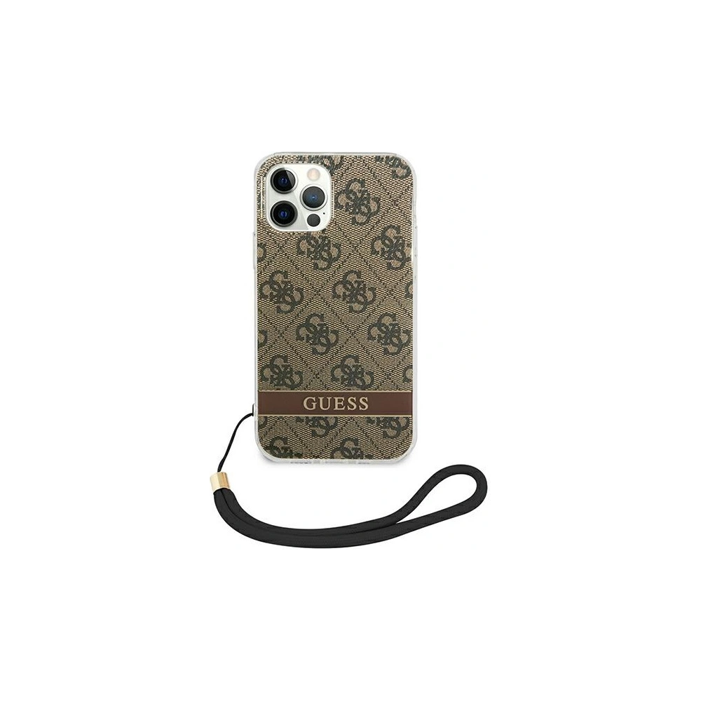 Hurtownia GSM - Etui Guess GUOHCP12MH4STW Apple iPhone 12/12 Pro hnědý/brown hardcase 4G Print Strap - GUE1793BR - {ean13} - Hurt