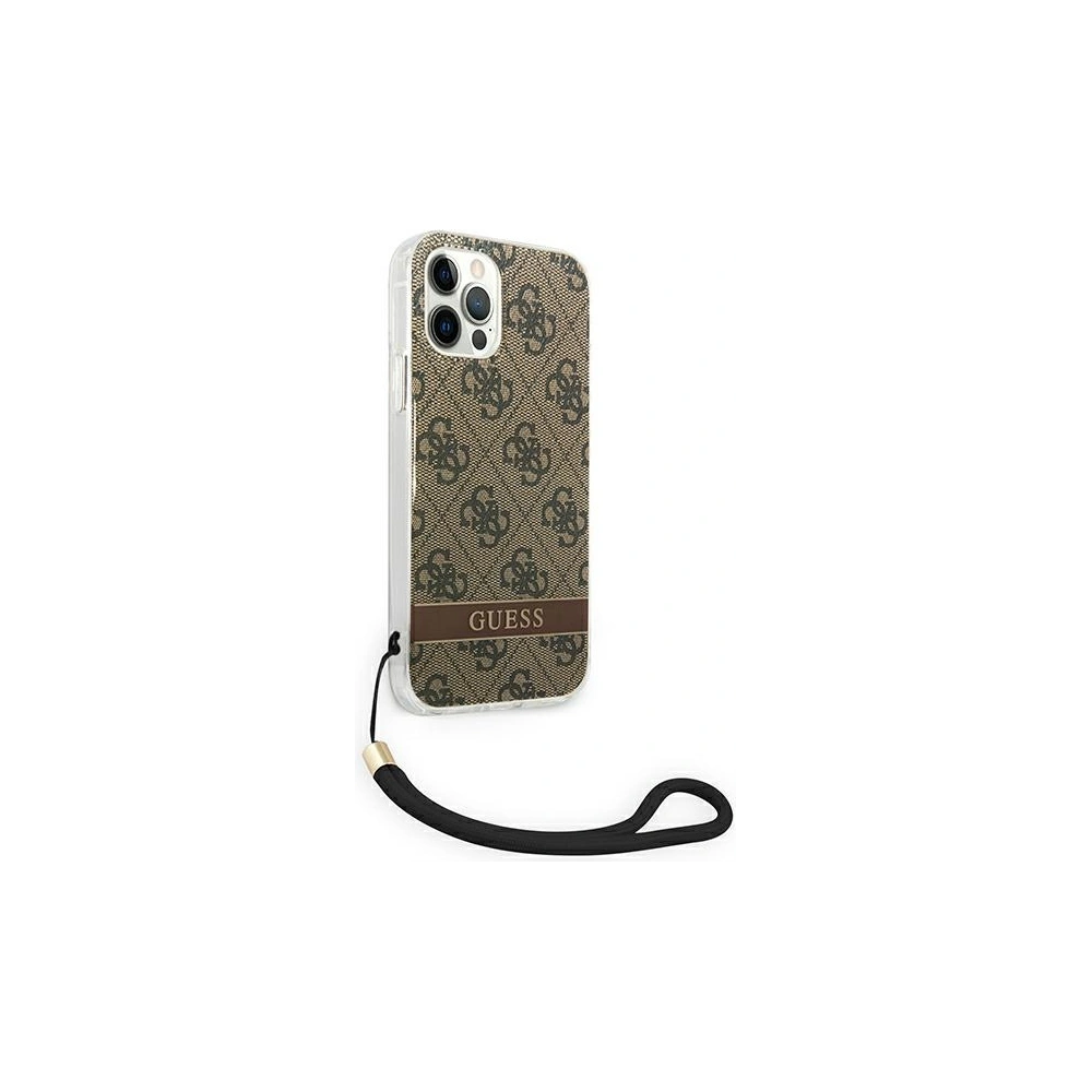 Hurtownia GSM - Case Guess GUOHCP12MH4STW Apple iPhone 12/12 Pro braun/brown hardcase 4G Print Strap - GUE1793BR - {ean13} - Hurt