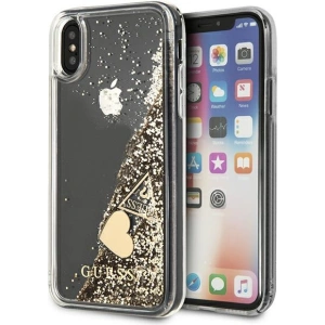 Hurtownia GSM - Etui Guess GUOHCPXGLHFLGO Apple iPhone XS/X gold/złoty hard case Glitter Charms - GUE1794GLD - {ean13} - Hurt