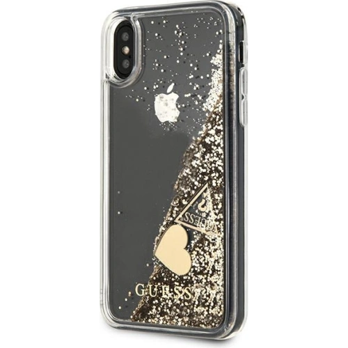 Etui Guess GUOHCPXGLHFLGO Apple iPhone XS/X gold/złoty hard case Glitter Charms