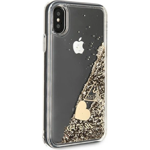 Etui Guess GUOHCPXGLHFLGO Apple iPhone XS/X gold/złoty hard case Glitter Charms