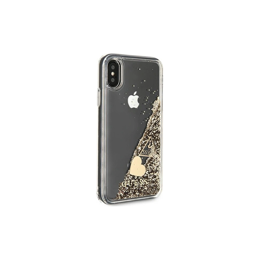 Hurtownia GSM - Etui Guess GUOHCPXGLHFLGO Apple iPhone XS/X gold/złoty hard case Glitter Charms - GUE1794GLD - {ean13} - Hurt