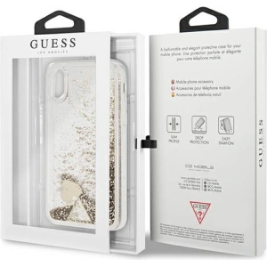 Hurtownia GSM - Etui Guess GUOHCPXGLHFLGO Apple iPhone XS/X gold/złoty hard case Glitter Charms - GUE1794GLD - {ean13} - Hurt