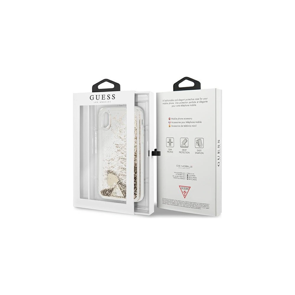 Hurtownia GSM - Etui Guess GUOHCPXGLHFLGO Apple iPhone XS/X zlaté/hard case Glitter Charms - GUE1794GLD - {ean13} - Hurt