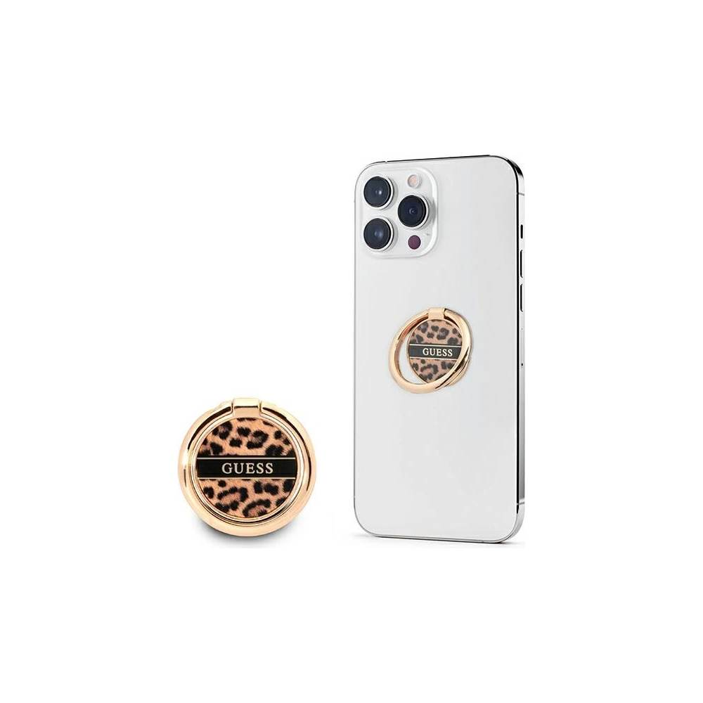 Hurtownia GSM - Uchwyt na palec Guess Ring stand GURSHCLEOW hnědý/brown Leopard - GUE1799BR - {ean13} - Hurt