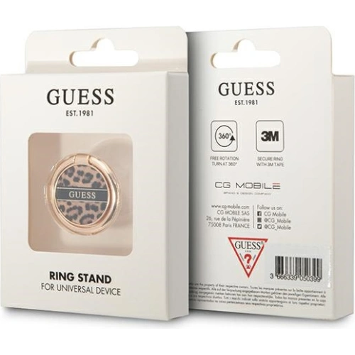 Uchwyt na palec Guess Ring stand GURSHCLEOW brązowy/brown Leopard