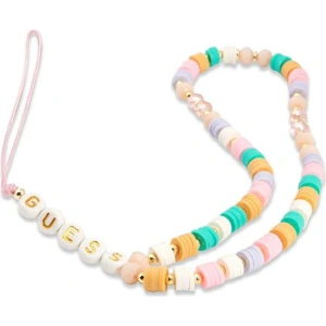 Zawieszka Guess GUSTFLWP Phone Strap różowy/pink Heishi Beads