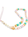 Zawieszka Guess GUSTFLWP Phone Strap różowy/pink Heishi Beads