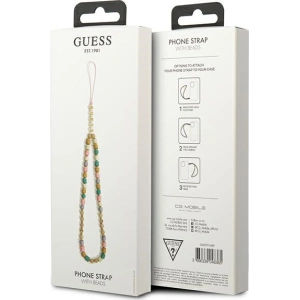 Závěs Guess GUSTFLWP Phone Strap růžový/pink Heishi Beads