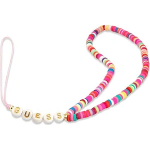 Závěs Guess GUSTGMPP Phone Strap vícebarevný růžový/multicolor pink Heishi Beads