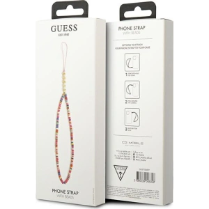 Závěs Guess GUSTGMPP Phone Strap vícebarevný růžový/multicolor pink Heishi Beads