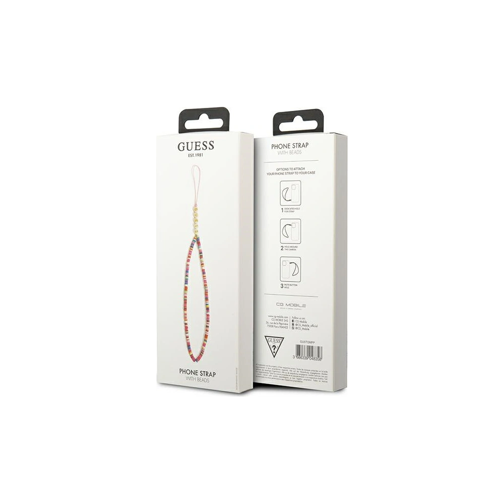 Hurtownia GSM - Závěs Guess GUSTGMPP Phone Strap vícebarevný růžový/multicolor pink Heishi Beads - GUE1806MULPNK - {ean13} - Hurt