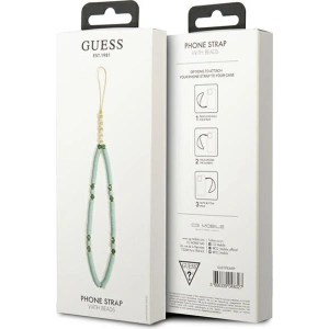 Závěs Guess GUSTPEARP Phone Strap modrý/blue Heishi Beads