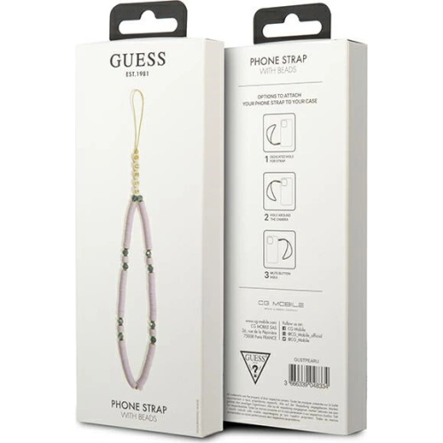 Zawieszka Guess GUSTPEARU Phone Strap lilak/lilac Heishi Beads