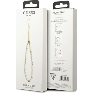 Závěs Guess GUSTPEARW Phone Strap bílý/white Heishi Beads