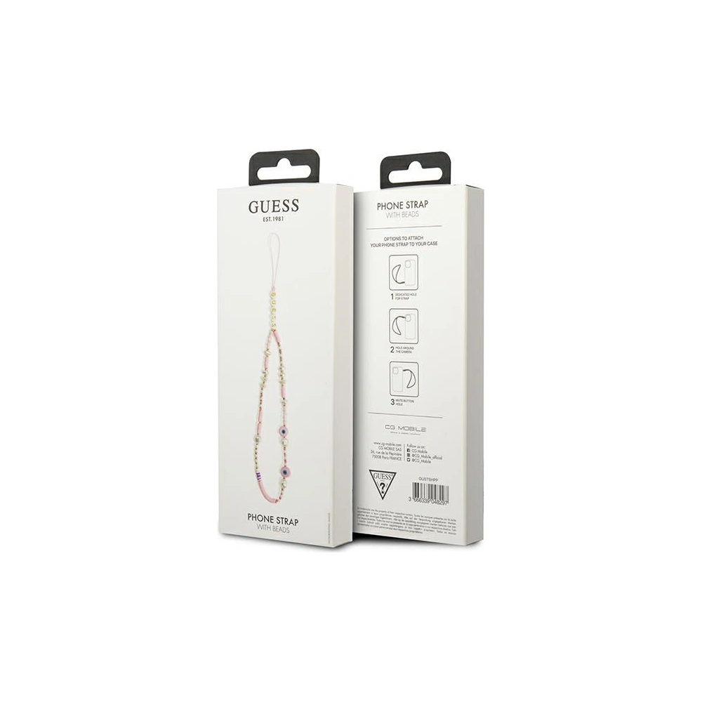 Wholesale Guess GUSTSHPP Phone Strap pink Beads Shell - GUE1811PNK - {ean13} - Hurt