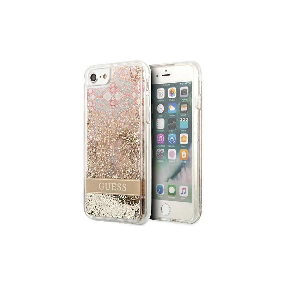Hurtownia GSM - Etui Guess GUHCI8LFLSD Apple iPhone SE 2022/SE 2020/8/7 zlatý/gold hardcase Paisley Liquid Glitter - GUE1812GLD - {ean13} - Hurt